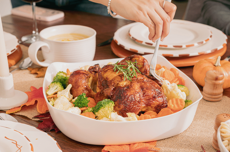 Pollo rostizado con verduras